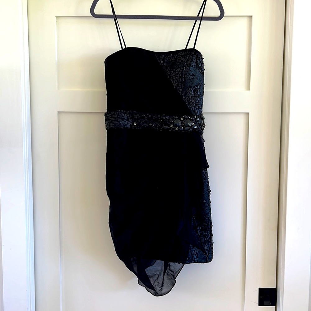 Black sequence mini dress size 8 fits like a size 4